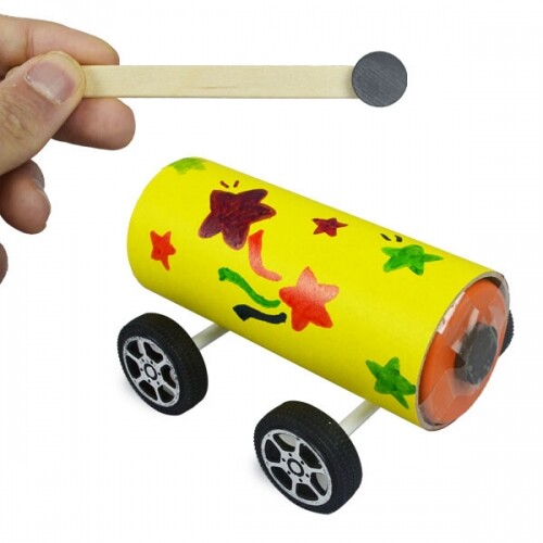 자석을 이용한 장난감 자동차 만들기(동전 모양 자석용, 4명 세트)