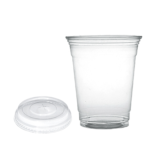 뚜껑이 있는 투명한 플라스틱 컵(50개입,14온스)