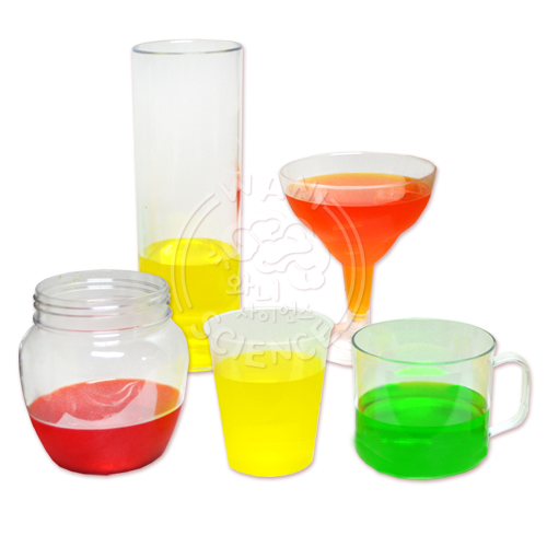 여러가지 모양의 투명한 그릇(5종-플라스틱)